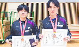 全日本大学総合卓球選手権大会 個人の部　男子ダブルスにて３位入賞いたしました。