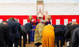 駒沢キャンパスで新教場棟（仮称）の地鎮式を執り行いました